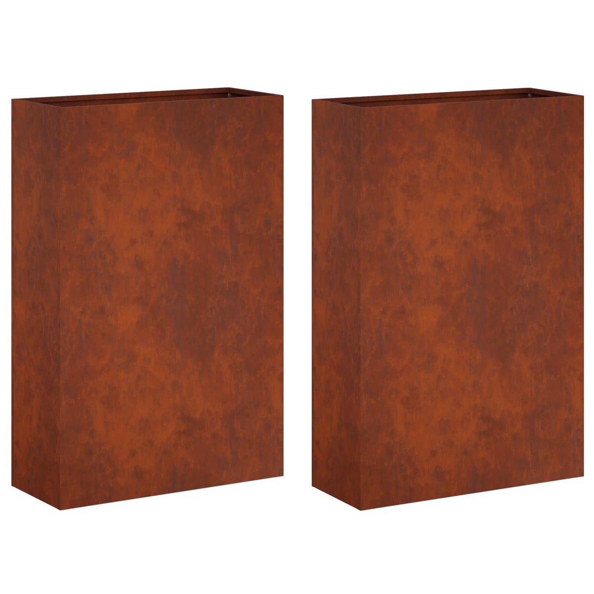 Macetero De Jardín 2 Uds. Oxidado 40 X 20 X 75 Cm Acero Oxidado_0