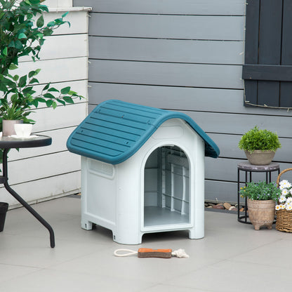 Pawhut Caseta Para Perros Mini Uso Interior Exterior 59x75x66 Cm Azul_1