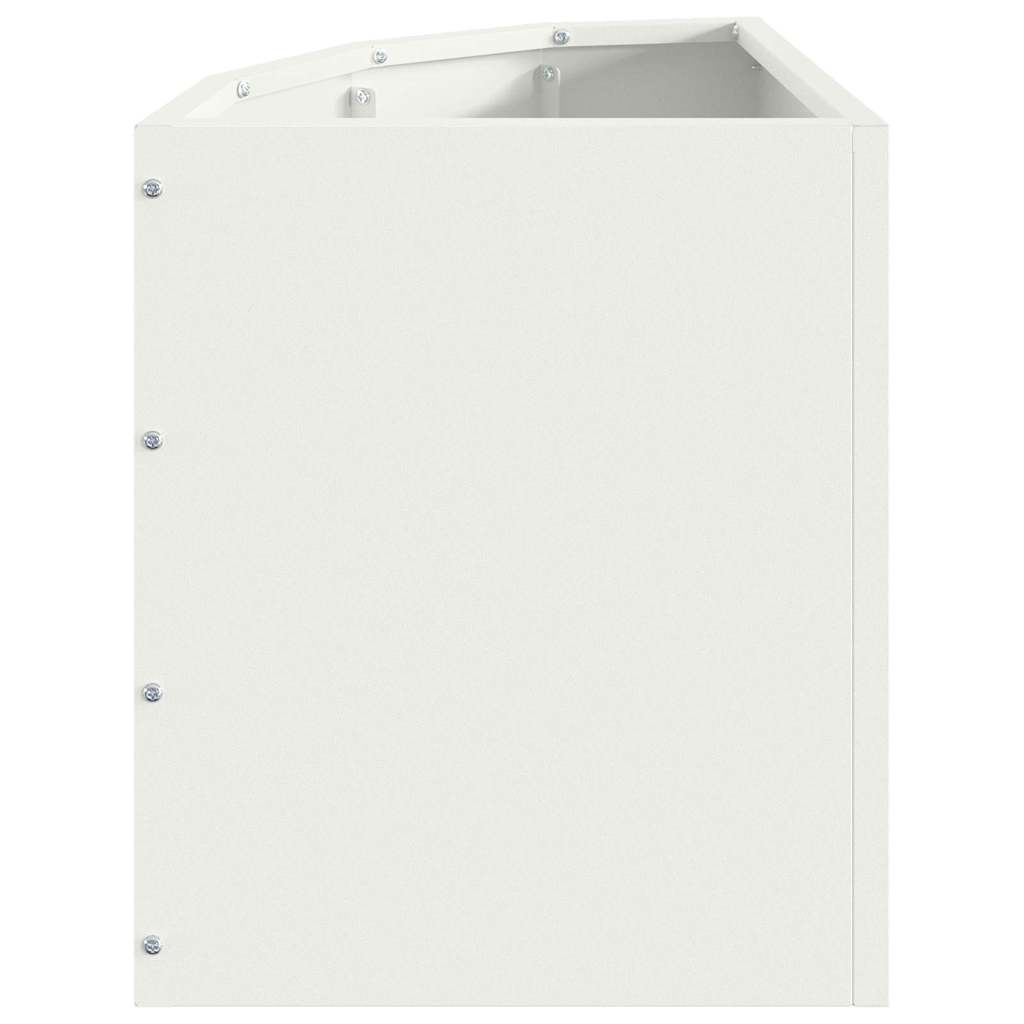 Macetero De Esquina Blanco 30 X 30 X 35 Cm Acero_5