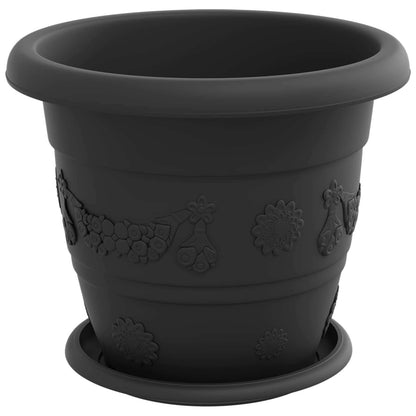 Macetas 24 Uds. Negro Ø 26 X 21.5 Cm Plástico_4