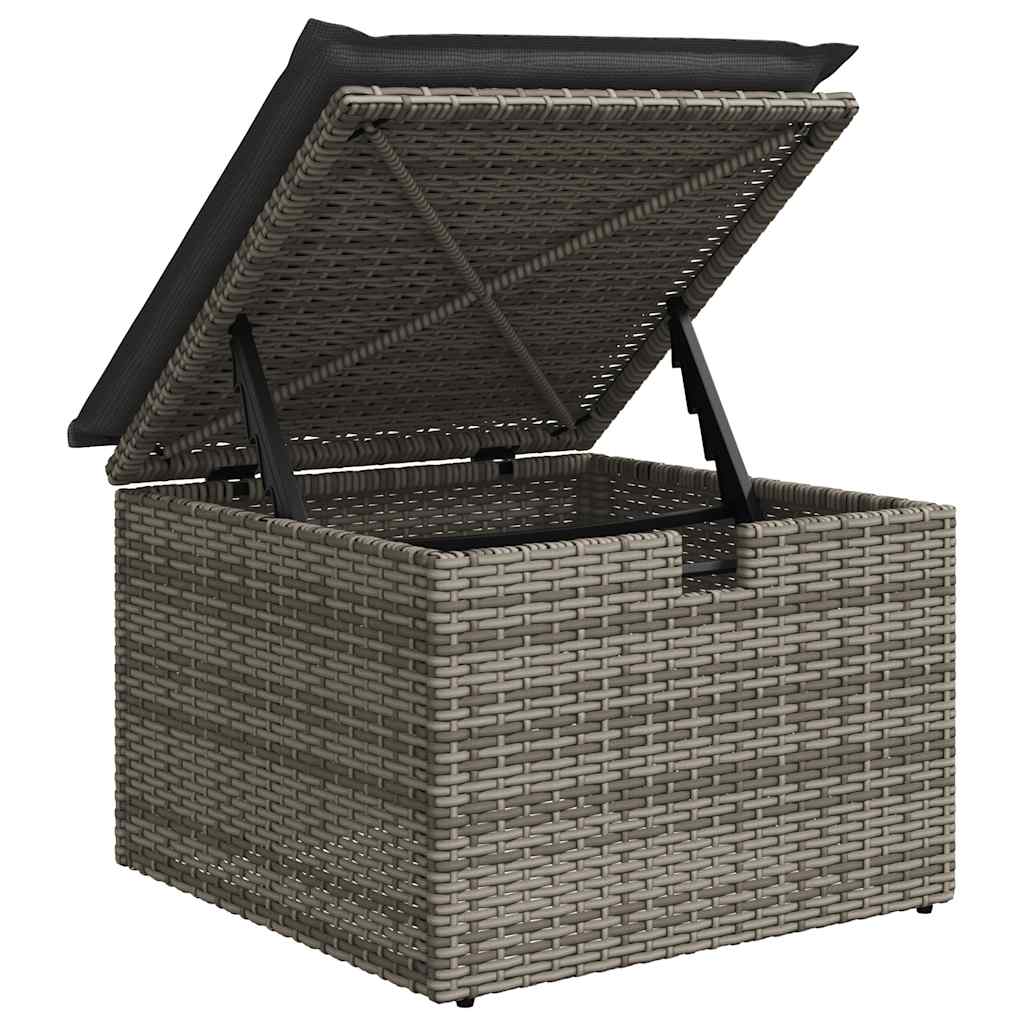 Set De Sofás De Jardín 7 Pzas Con Cojines Ratán Sintético Gris / Vetonek_3