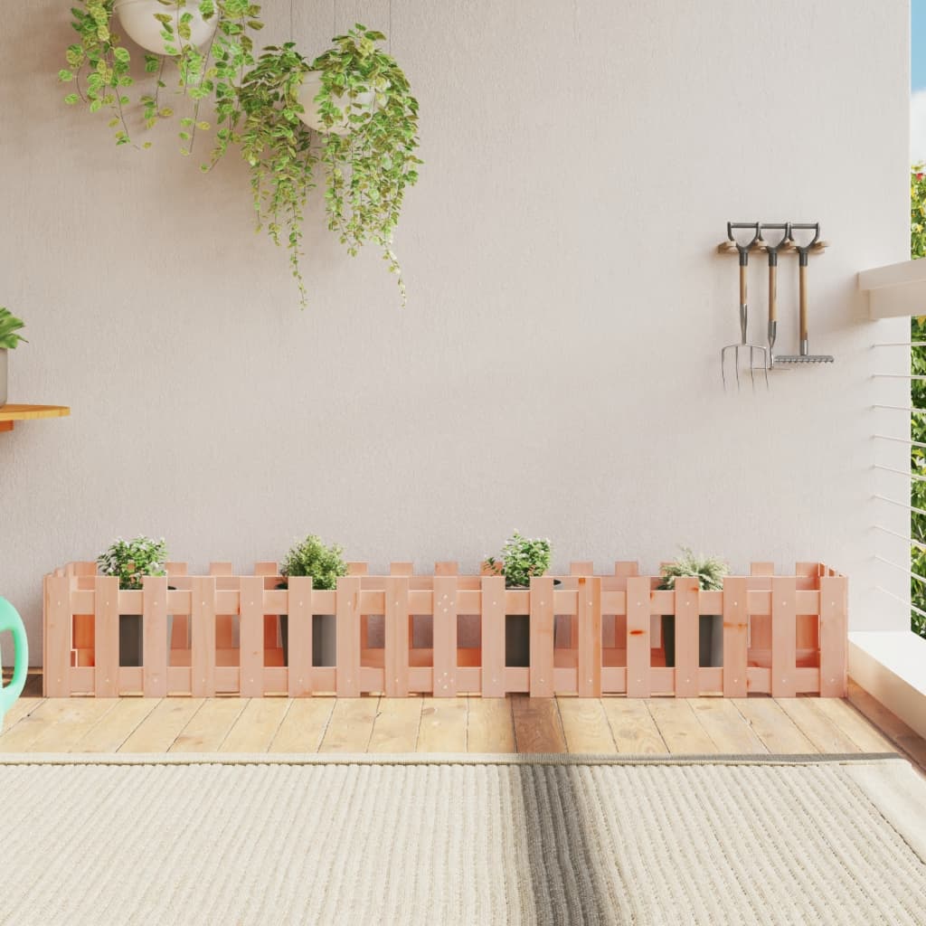 Arriate Elevado Jardín Valla Madera Maciza Douglas 200x30x30 Cm_1