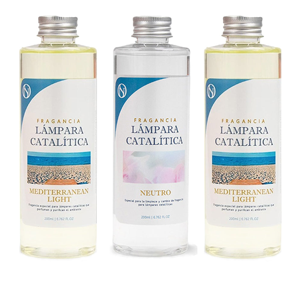 Pack Ahorro 3x Fragancias Para Lámpara Catalítica: 2 Aromas Mediterranean Light 500ml + Limpiador Neutro 200ml_0