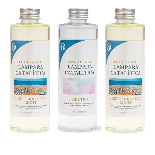 Pack Ahorro 3x Fragancias Para Lámpara Catalítica: 2 Aromas Mediterranean Light 500ml + Limpiador Neutro 200ml_0