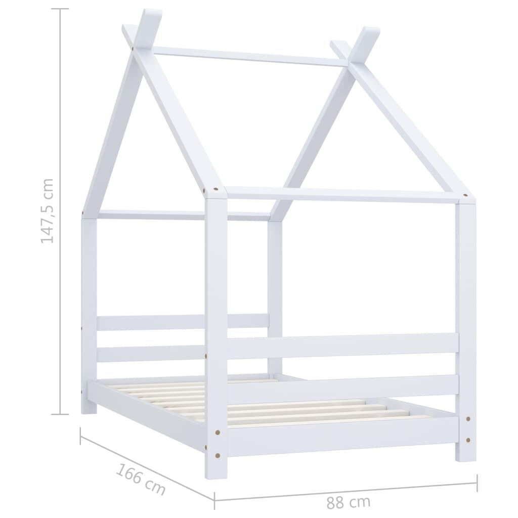 Vidaxl Estructura De Cama Infantil Madera Maciza Pino Blanco 80x160 Cm_2