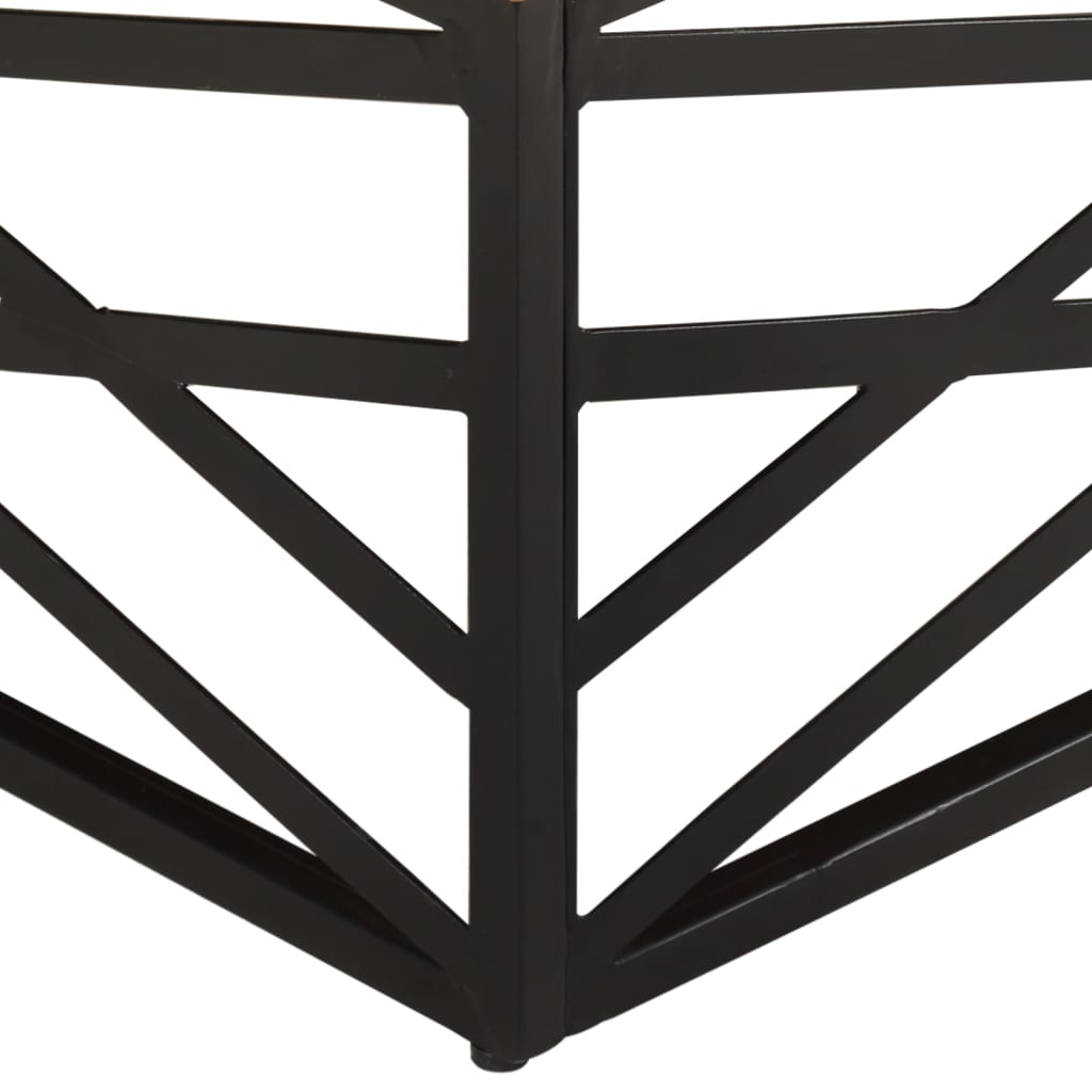 Mesa De Centro De Madera Maciza Reciclada 68x68x35 Cm_4