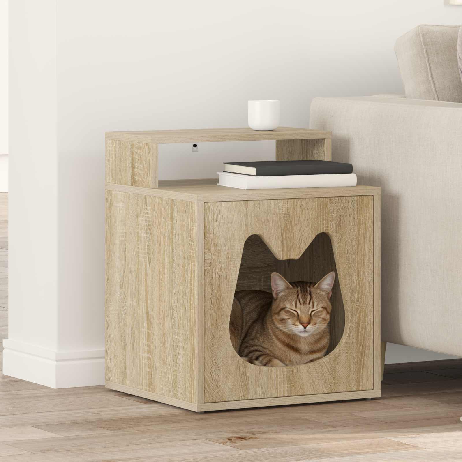 Casa Para Gatos Sonoma 42,5 X 40 X 53,5 Cm Madera De Ingeniería_1
