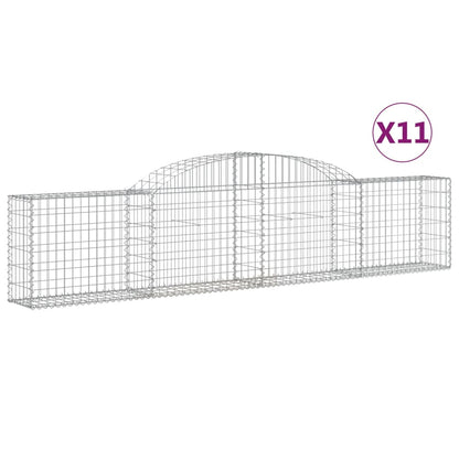 Cestas De Gaviones 11 Uds Forma De Arco Hierro 300x30x60/80 Cm_0