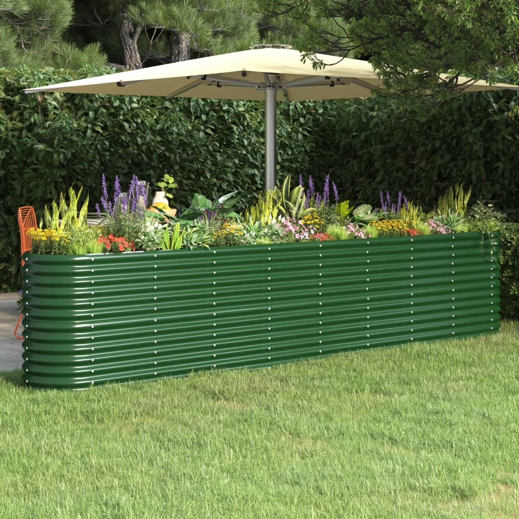 Jardinera Arriate Acero Galvanizado Verde 332x40x68 Cm_1