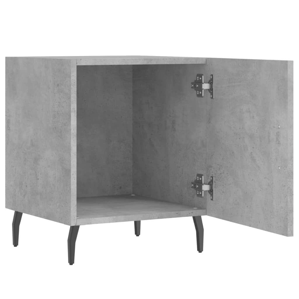 Mesita De Noche Madera De Ingeniería Gris Hormigón 40x40x50 Cm_3