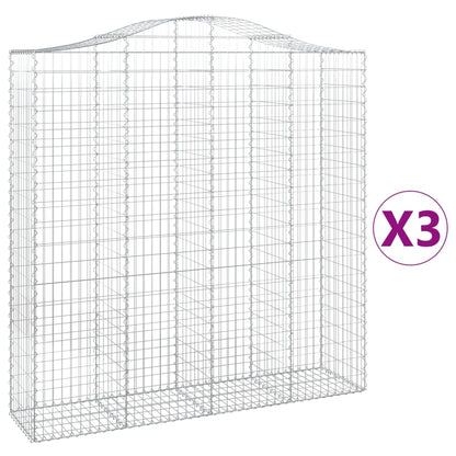 Cestas De Gaviones 3 Uds Forma De Arco Hierro 200x50x200/220 Cm_0