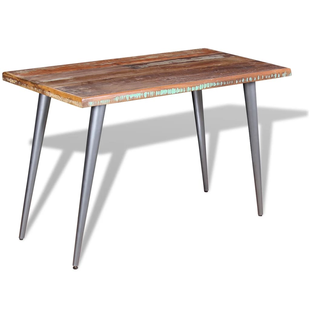 Mesa De Comedor De Madera Maciza Reciclada 120x60x76 Cm_3