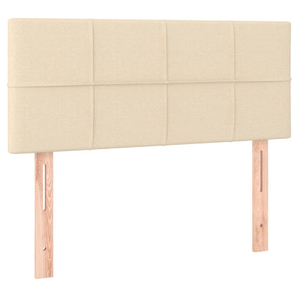 Cama Box Spring Colchón Y Luces Led Tela Color Crema 90x190 Cm / Vetonek_2