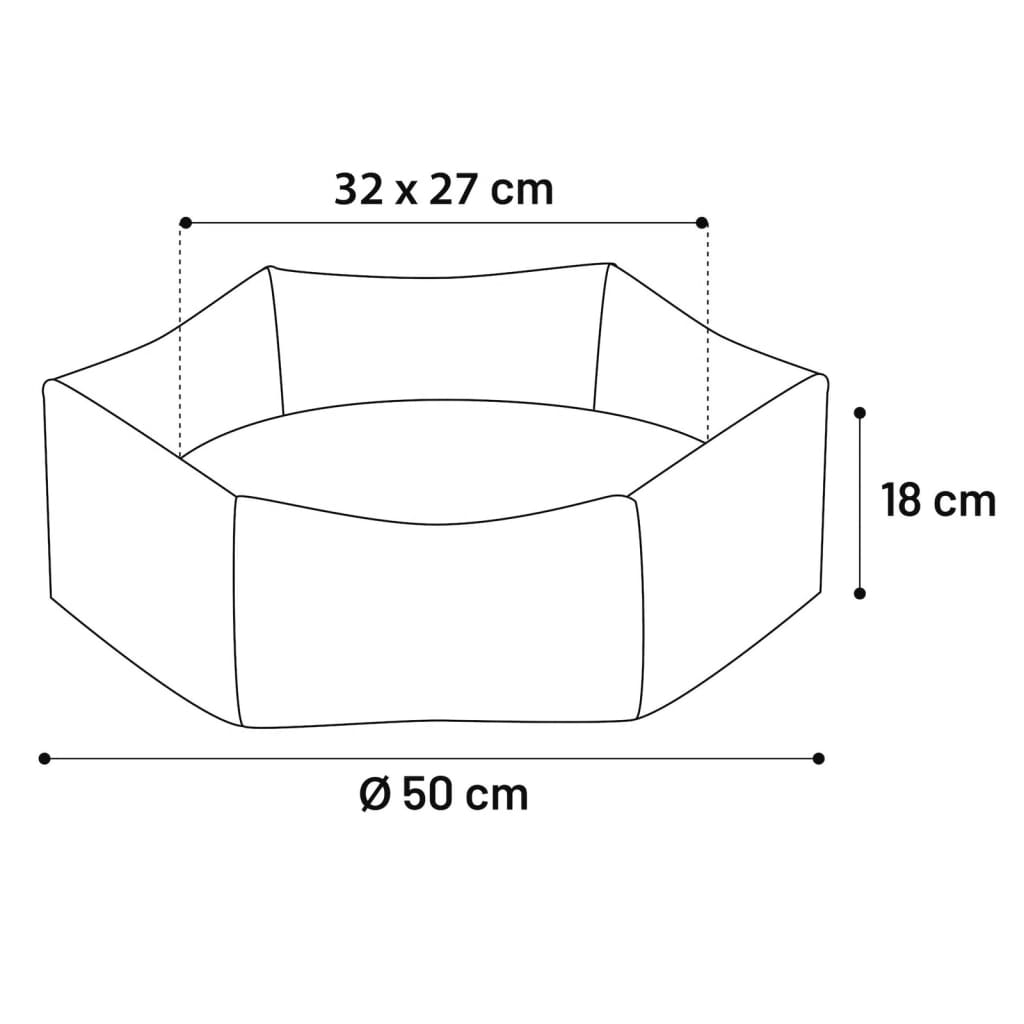 Flamingo Cama Para Perros Y Cremallera Panama Hexagonal Taupe 50x18 Cm / Vetonek_1