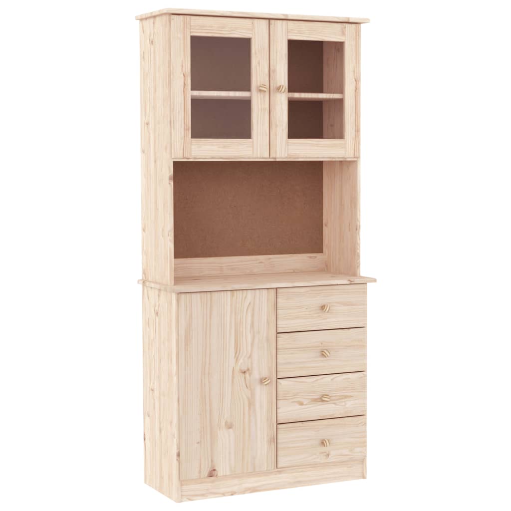 Aparador Alto Alta Madera Maciza De Pino 77x35x165 Cm_1