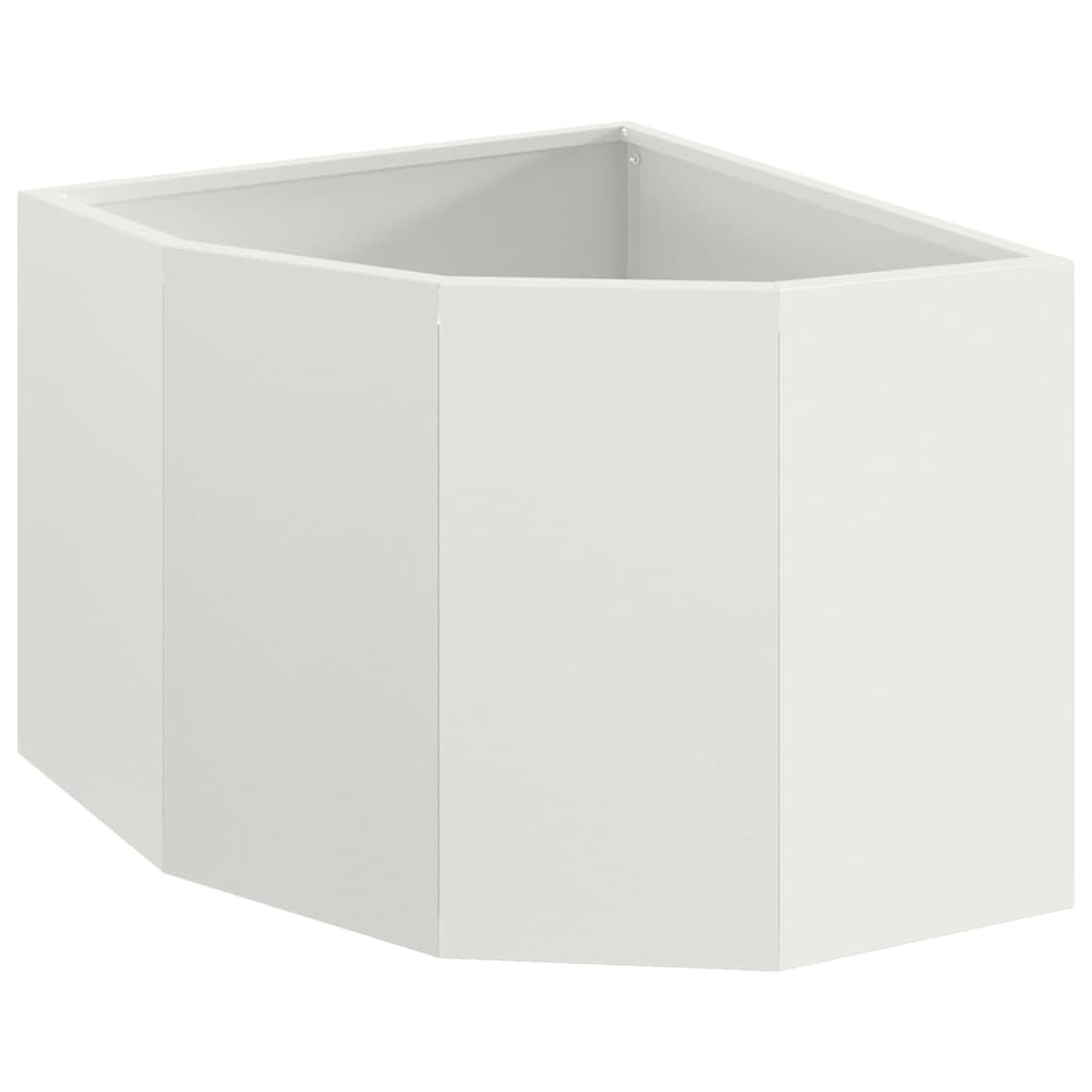 Macetero De Esquina Blanco 45 X 45 X 35 Cm Acero_0