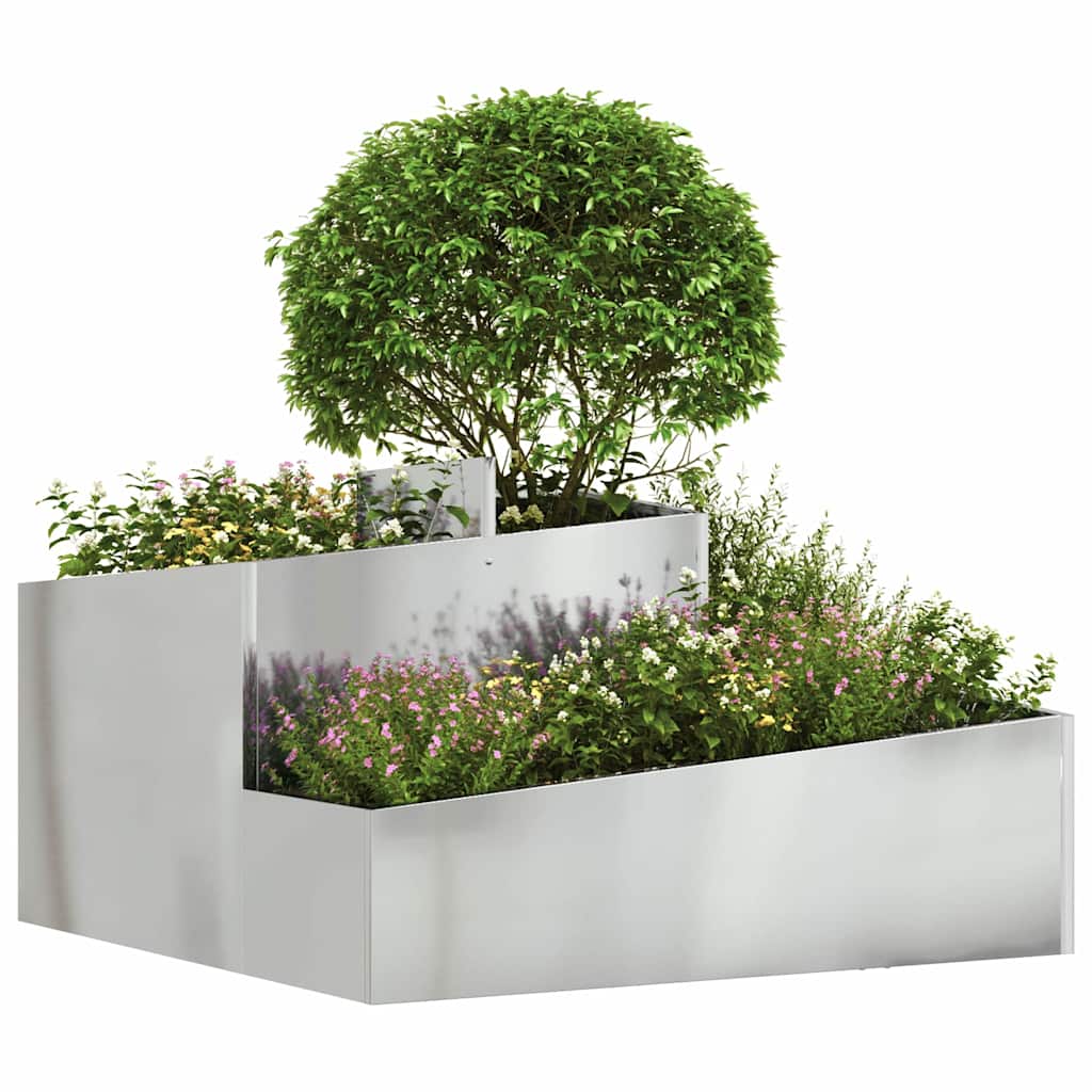 Macetero De Jardín Plateado 80 X 80 X 50 Cm Acero Galvanizado_2