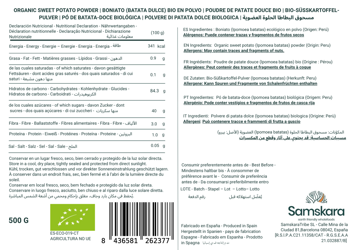 Boniato En Polvo Bio - 500G | Superalimento Ecológico Vegano Para Batidos, Smoothies Y Zumos, Sin Azúcares Añadidos_5