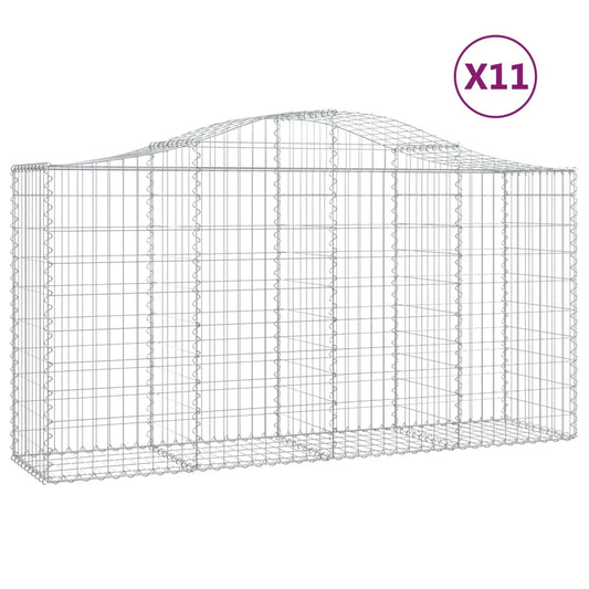 Cestas De Gaviones 11 Uds Forma De Arco Hierro 200x50x100/120cm_0