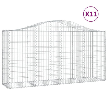 Cestas De Gaviones 11 Uds Forma De Arco Hierro 200x50x100/120cm_0