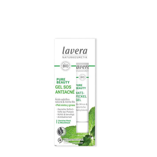Lavera SOS Gel Anti-Acne, Hortelã Biológica, Zinco e Ácido Salicílico 15ml