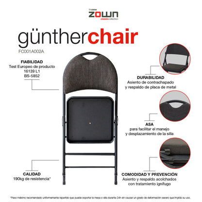 Zown Set 4 Sillas Plegables Acolchada Eventos Günther Chair_1