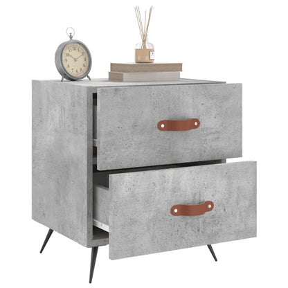 Mesita Noche 2 Uds Madera Ingeniería Gris Hormigón 40x35x47,5cm_1