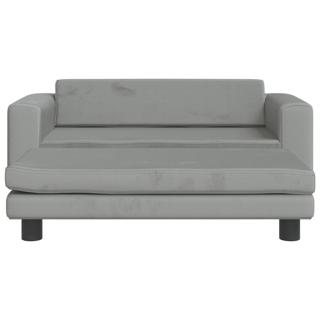 Cama De Perros Con Extensión Terciopelo Gris Claro 100x50x30 Cm / Vetonek_2