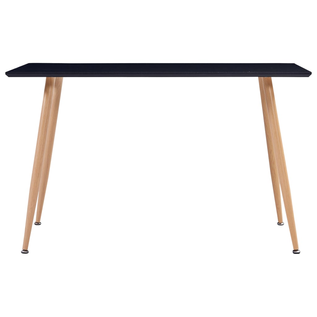 Mesa De Comedor Mdf Negro Y Color Roble 120x60x74 Cm_0