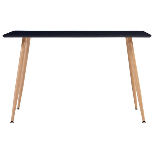 Mesa De Comedor Mdf Negro Y Color Roble 120x60x74 Cm_0