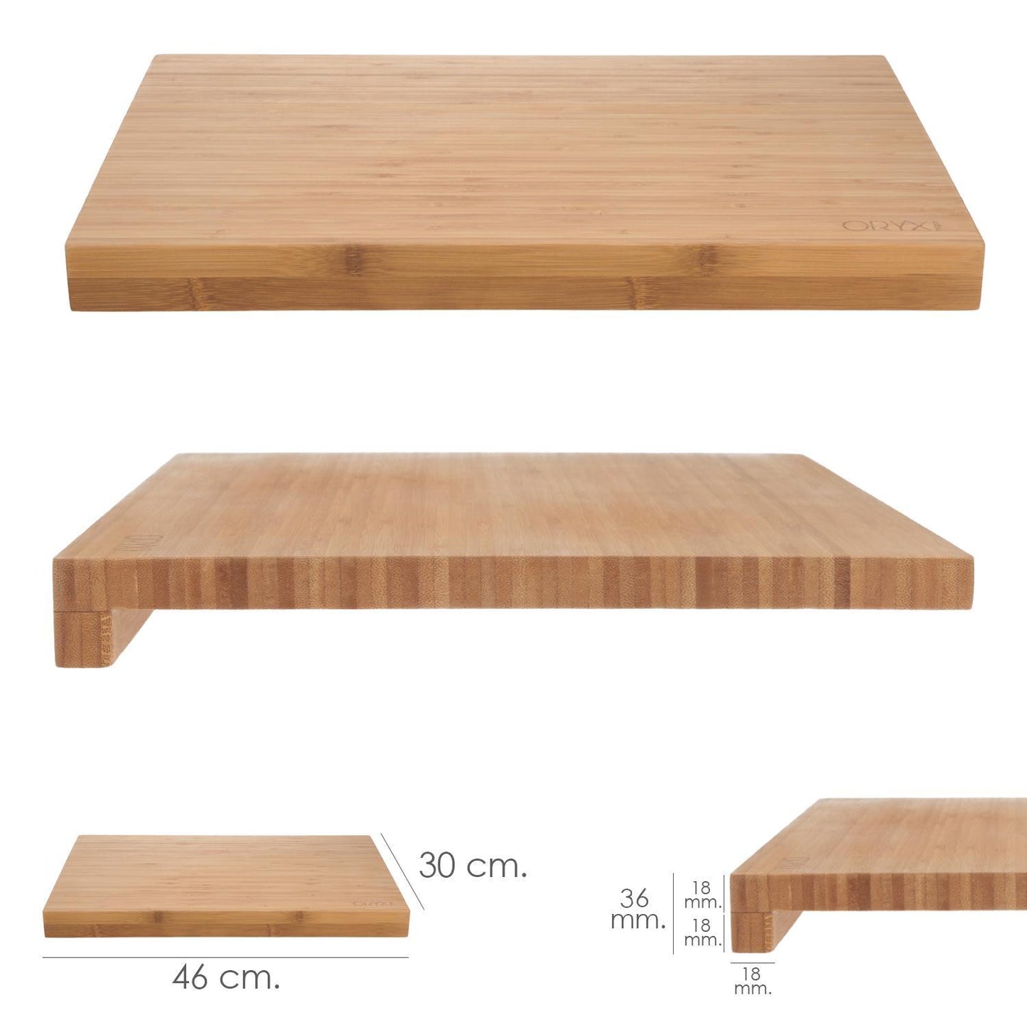 Tabla Cortar Cocina Fabricada En Madera De Bambu 100% Con Borde 46x30,5 Cm.tabla Cortar,carne Pescado,verduras,frutas,alimentos_1