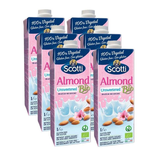 Pack de 6 Bebidas Scotti Orgânicas de Amêndoa sem Açúcar 1 L