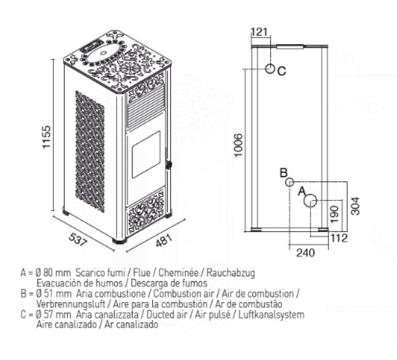 Estufa De Pellet Eva Calòr Gemma 901679200 Acabado Blanco_4
