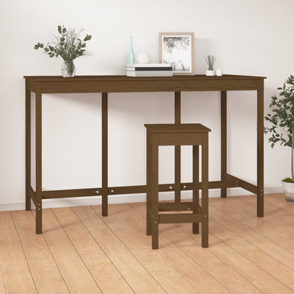 Mesa Alta De Bar Madera Maciza Pino Marrón Miel 180x80x110 Cm_4