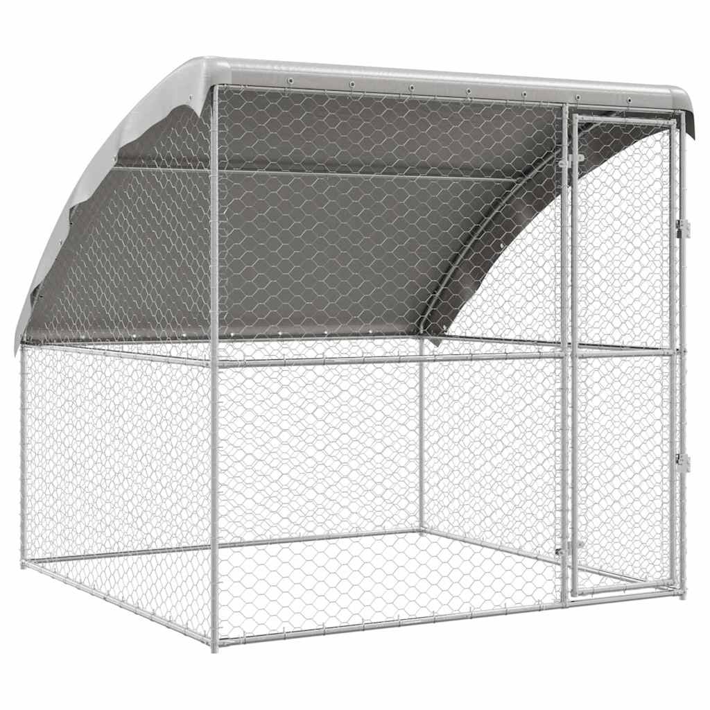 Refugio Para Perros Plateado 2 X 2 X 2 M Acero Galvanizado_0