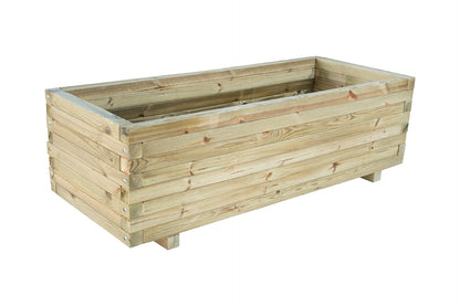 Jardinera De Cuadradillo De Madera Autoclave De 100 X 50 X 40 Cm 150l + Bolsa Geotextil_0