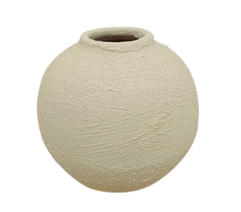 Jarrón De Bola De Relieve Blanco Nº 2_0
