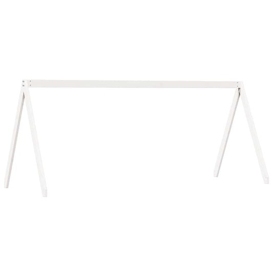 Techo De Cama Infantil Madera Maciza Blanco 199x80,5x88 Cm_0