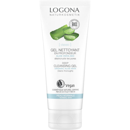 Gel de Limpeza Profunda Orgânico de Aloé Vera da Logona, 100ml