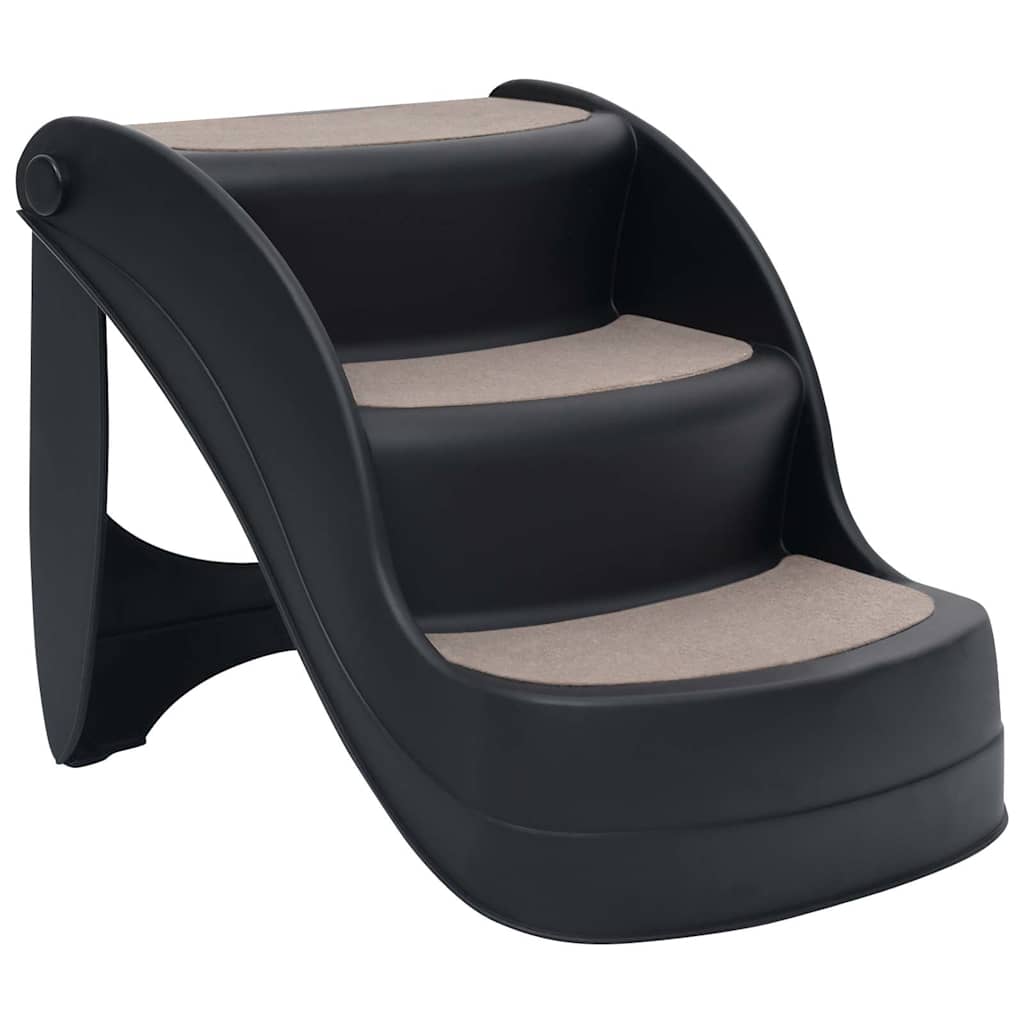 Escalera Para Perros Plegable De 3 Peldaños Negra_0