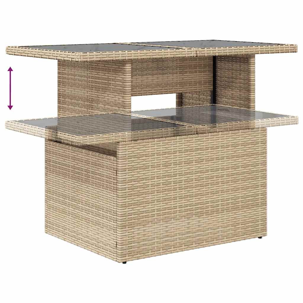 Set Sofás De Jardín 7 Piezas Y Cojines Ratán Sintético Beige / Vetonek_4