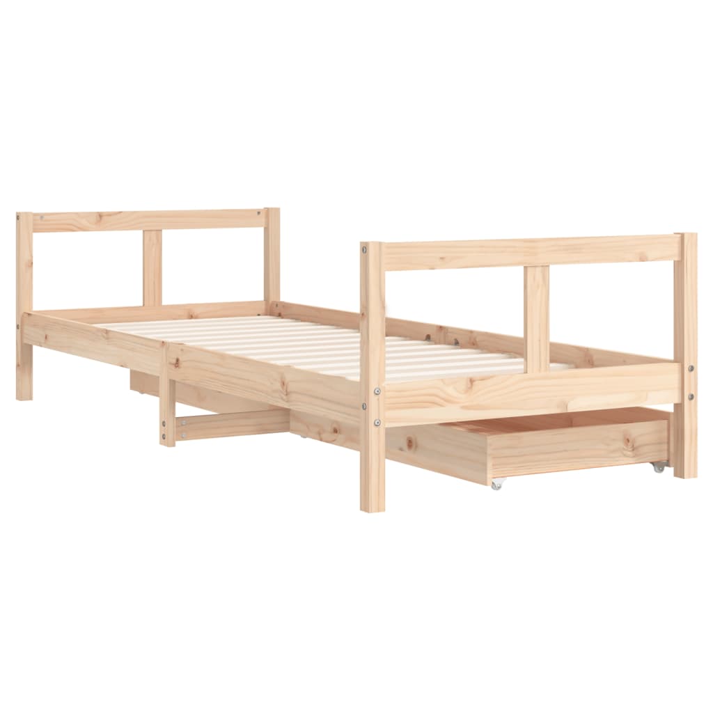 Estructura De Cama Para Niños Con Cajones Madera Pino 80x200 Cm / Vetonek_1