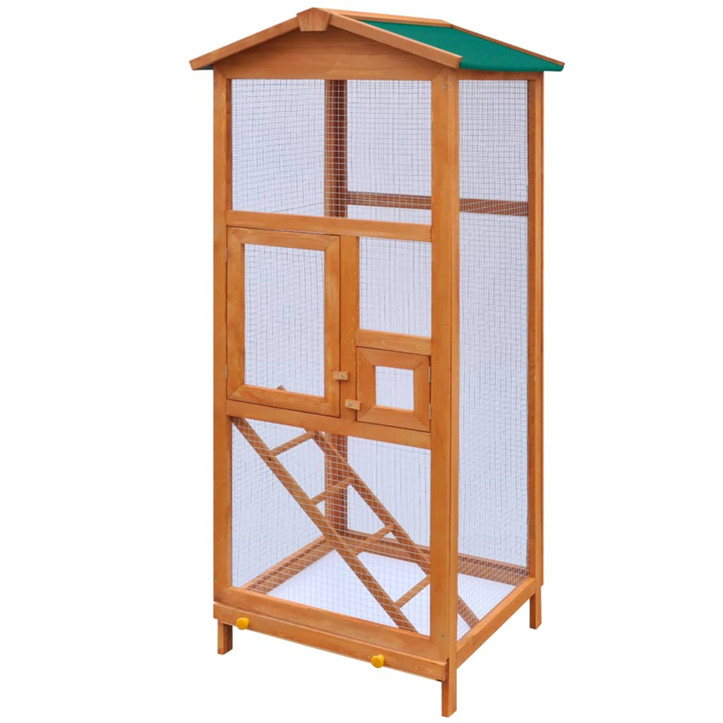 Vidaxl Jaula Para Pájaros De Madera 65x63x165 Cm_1