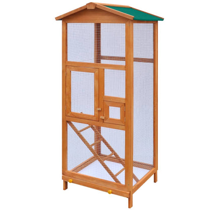 Vidaxl Jaula Para Pájaros De Madera 65x63x165 Cm_1