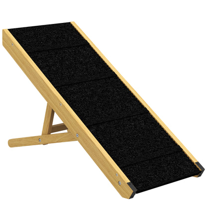Pawhut Rampa Para Perros Plegable Con Altura Ajustable 83,5x35x47,5 Cm Natural_1