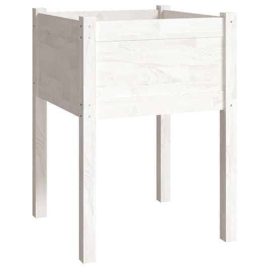 Jardinera De Madera Maciza De Pino Blanco 50x50x70 Cm_0