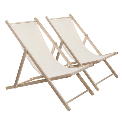 Set De 2 Hamacas Plegables De Madera De Haya, Crudo, Sin Brazos - Scalpers_0