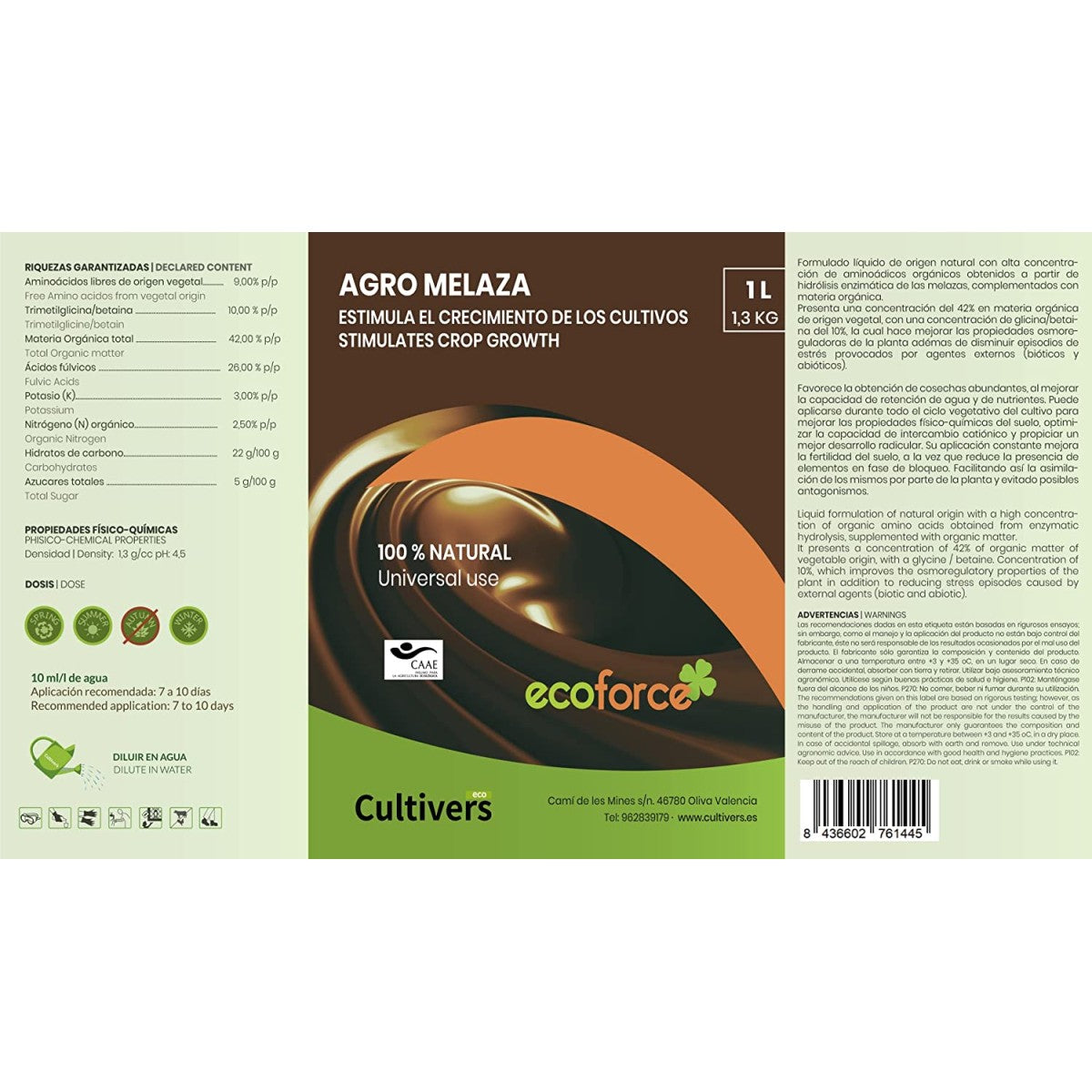 Agro Melaza De Caña Para Plantas Cultivers