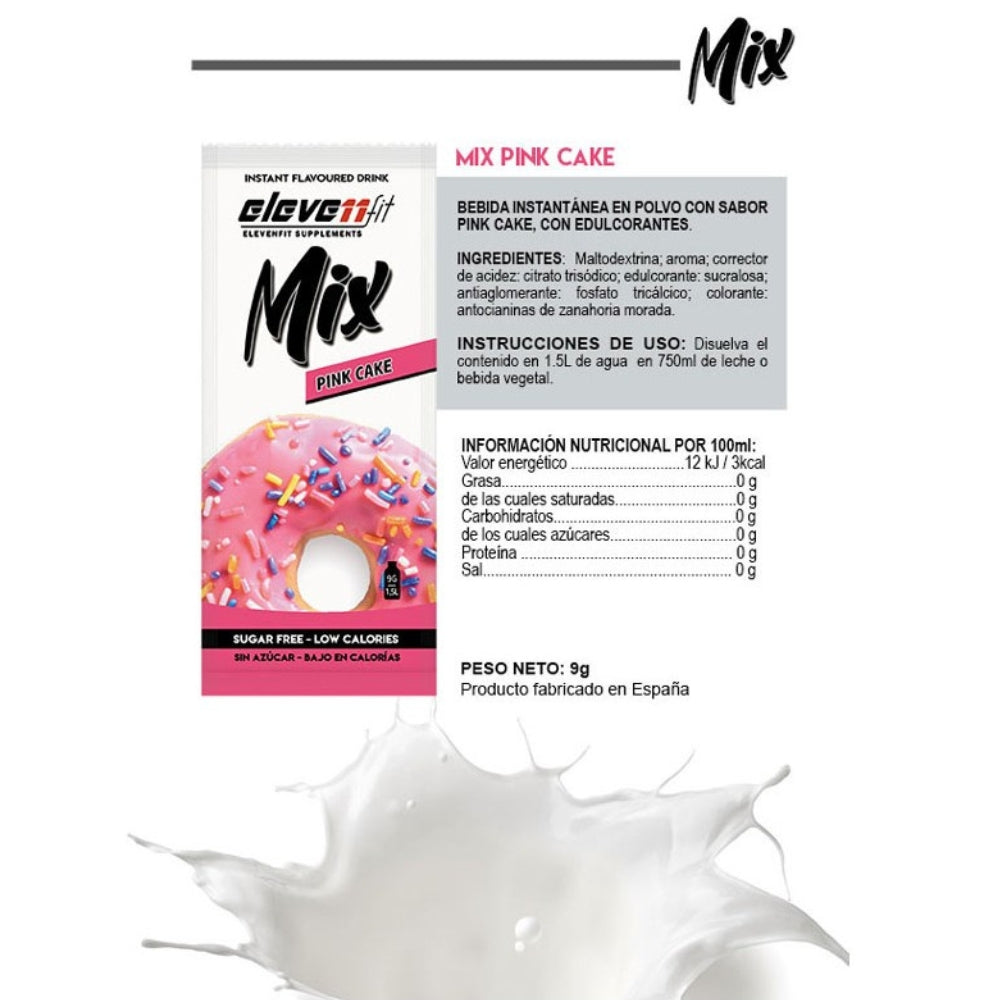 Saborizante Mix Sabor Pink Cake 24 Sobres de 9g Eleven Fit_1