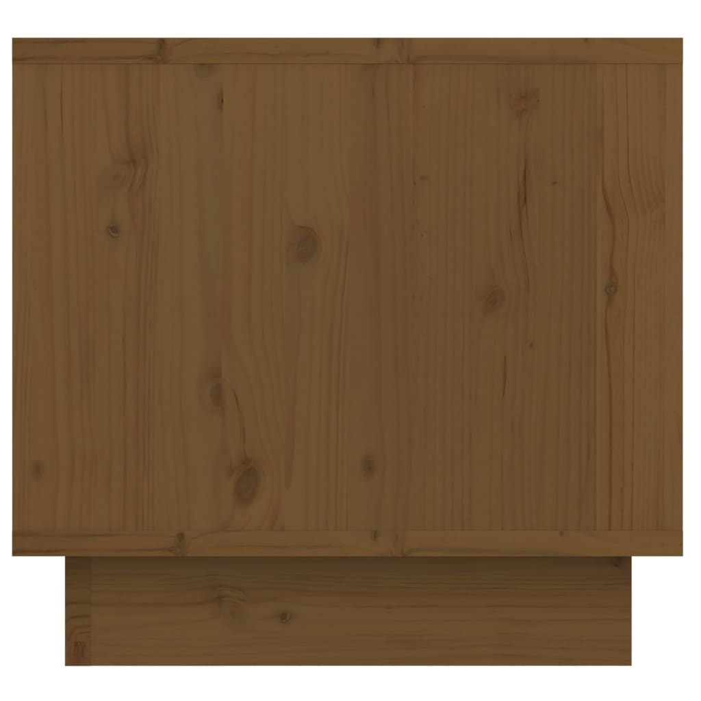 Mesita De Noche Madera Maciza De Pino Marrón Miel 35x34x32 Cm_4